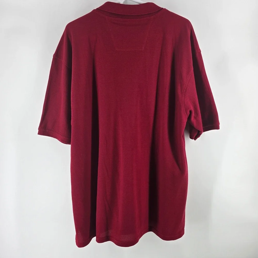 Ralph Lauren Polo Shirt Mens XL Burgundy Short Sleeve Pique Cotton Blue Pony